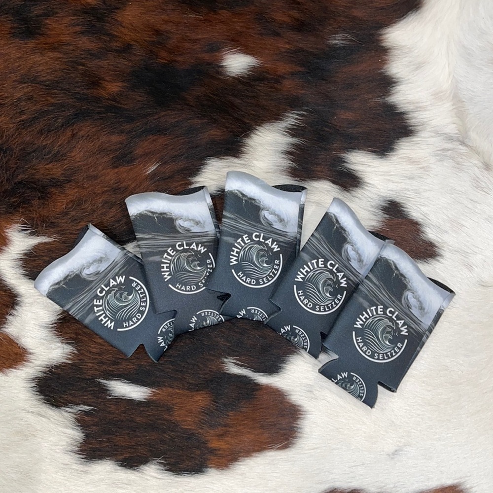 Lot of 5 White Claw slim can koozies!